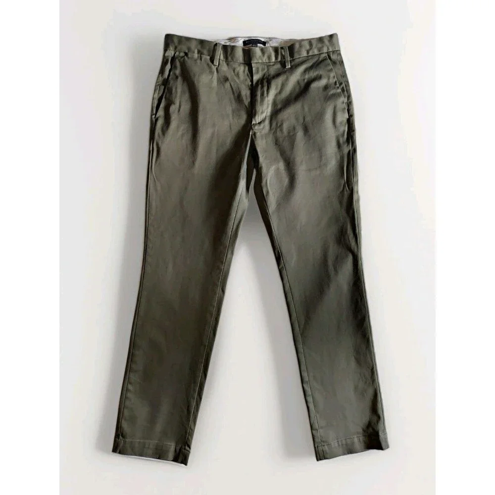 Banana Republic Men’s Green Skinny Fit Stretch Chino Pants Twill Waist 32